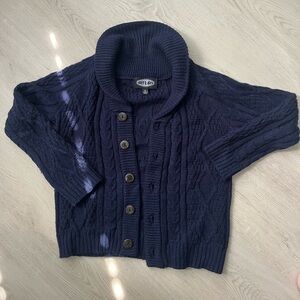 Atlas Navy Cable Knit Cardigan